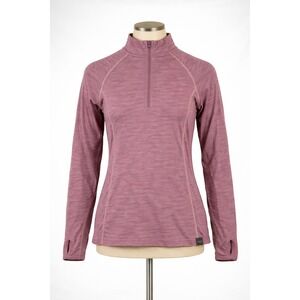 Meriwool Layers 190g Womens XS Merino Wool Quarter Zip Base Layer Mauve Pink Top
